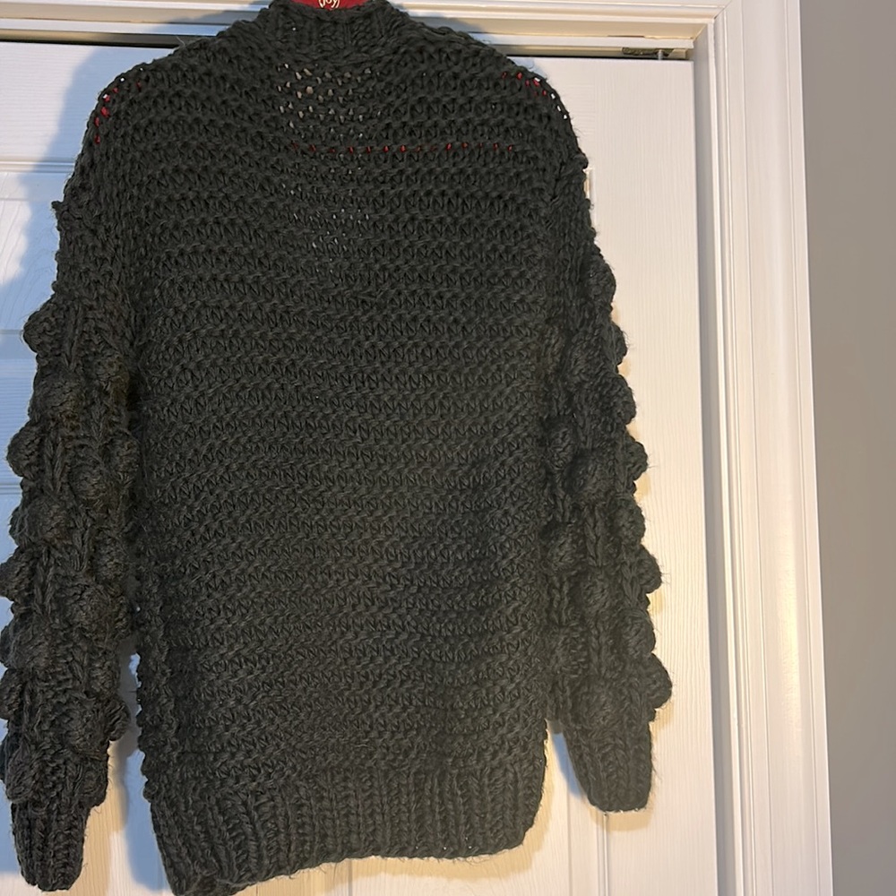 Chicwish Cuteness on Sleeves Black Cardigan Size Medium Oversized Chunky Boho - Picture 4 of 9